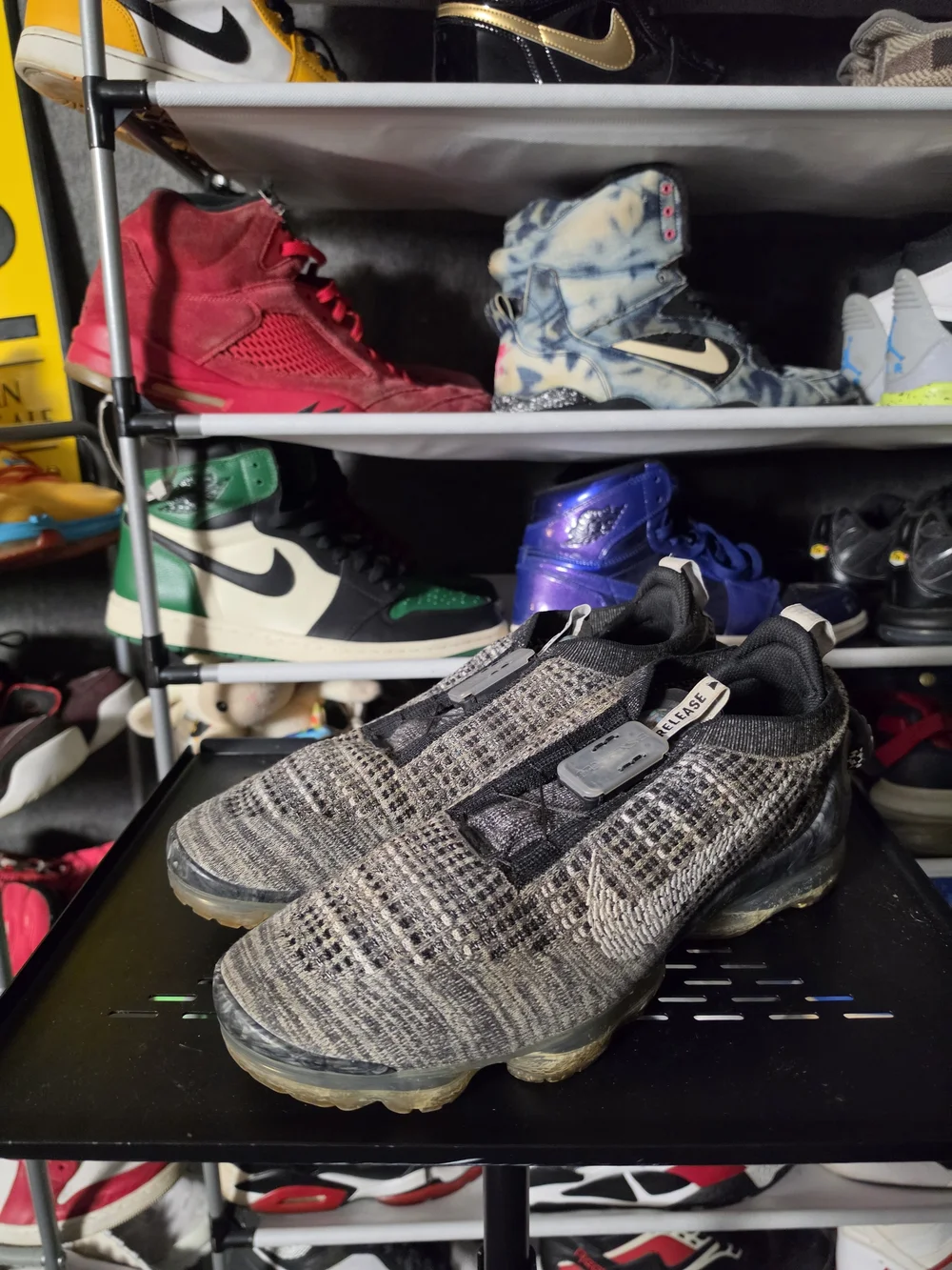 🔥 Nike Air VaporMax Flyknit Utility Men’s Size 12 Well Worn Sneakers Black/Gray
